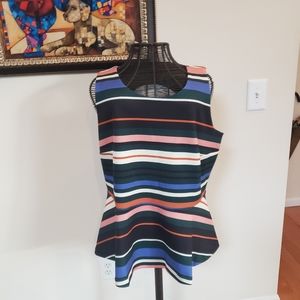 Eloquii Peplum Striped Top